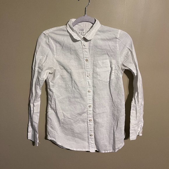 Linen blend White J.Crew Top - Picture 1 of 4